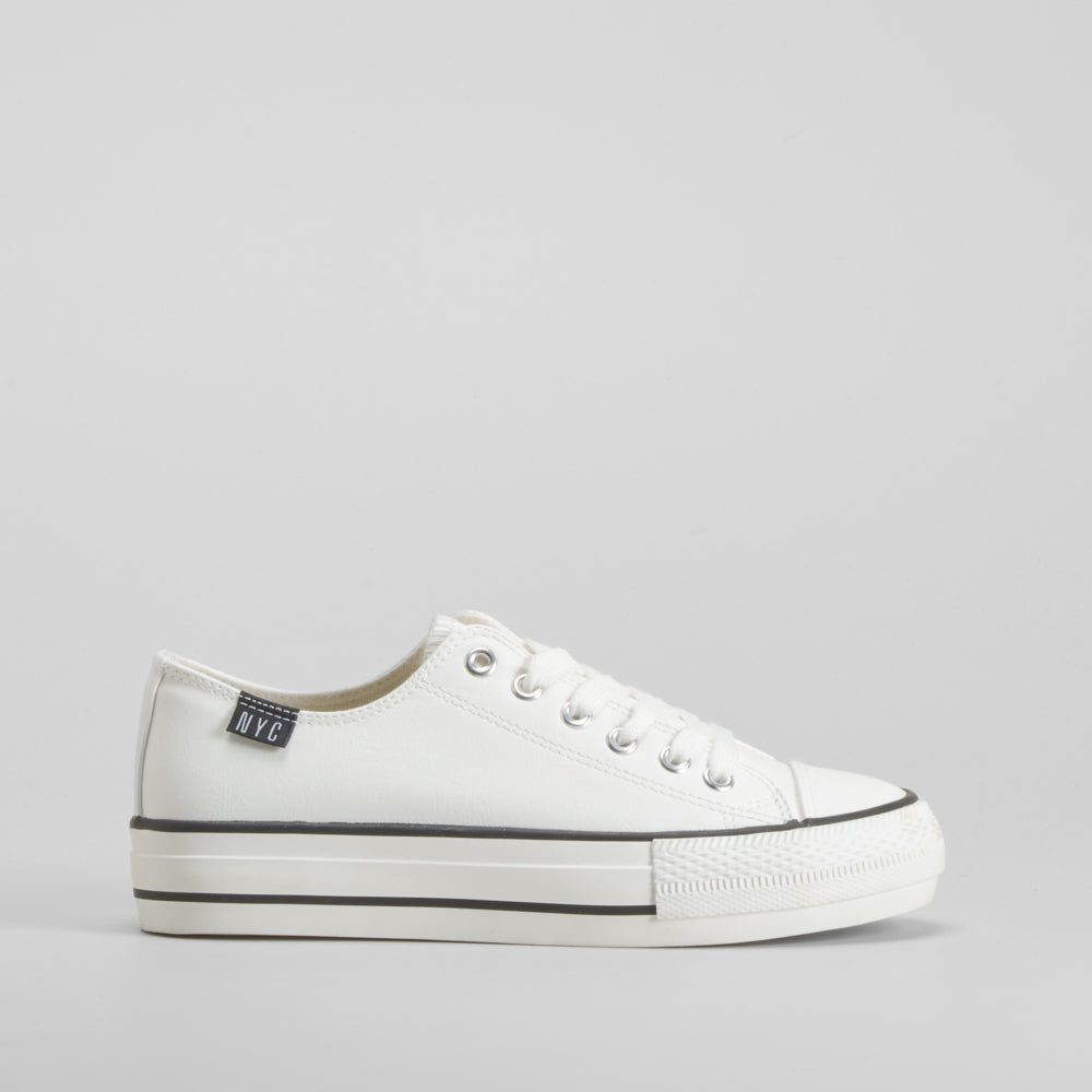 Zapatilla plataforma blanca NYC