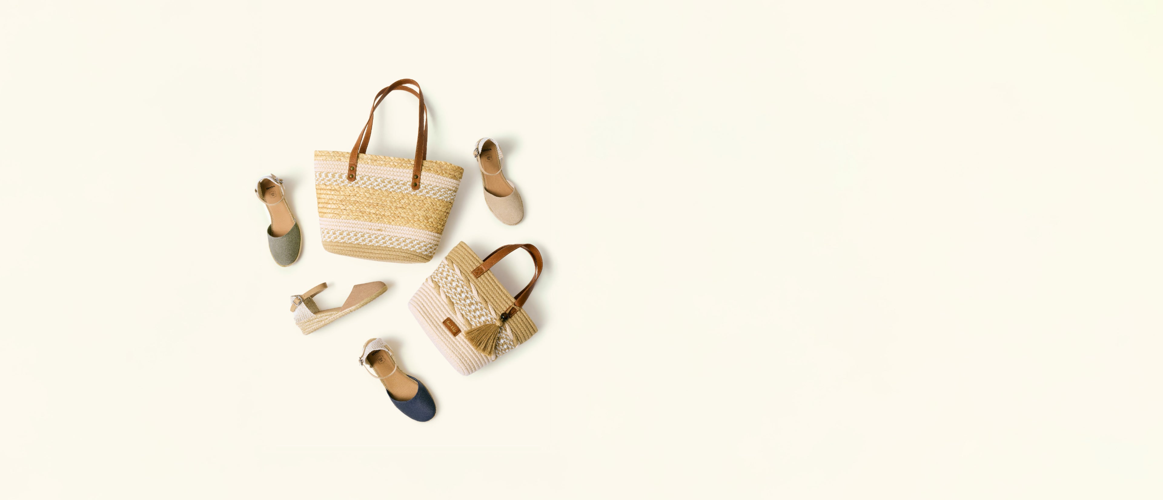 Bolsos y zapatos esparto