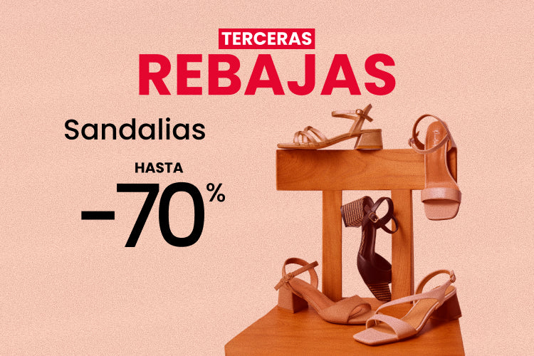 Terceras rebajas en sandalias hasta -70%
