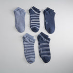 Pack x5 calcetines tobilleros rayas azules MKL