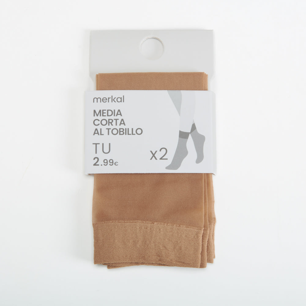 Pack x2 media corta beige MKL