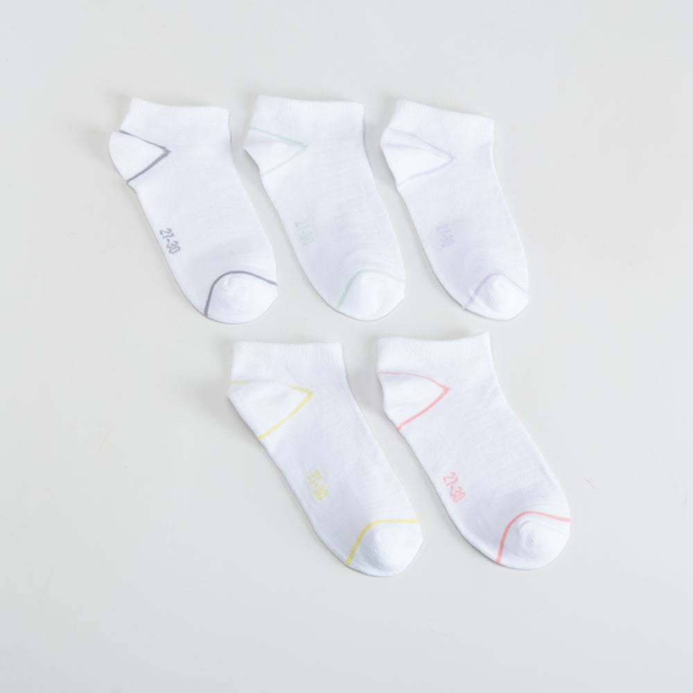 Pack x5 calcetines invisibles blanco raya MKL