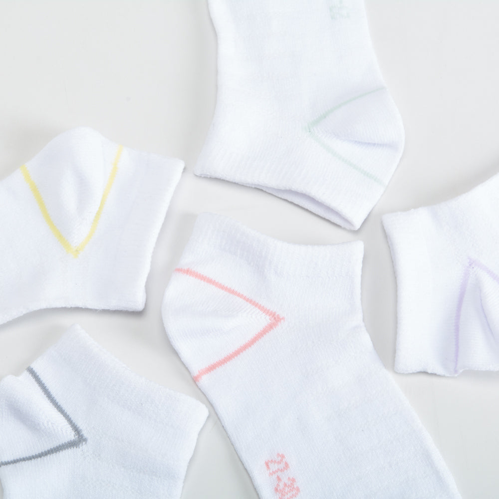 Pack x5 calcetines invisibles blanco raya MKL