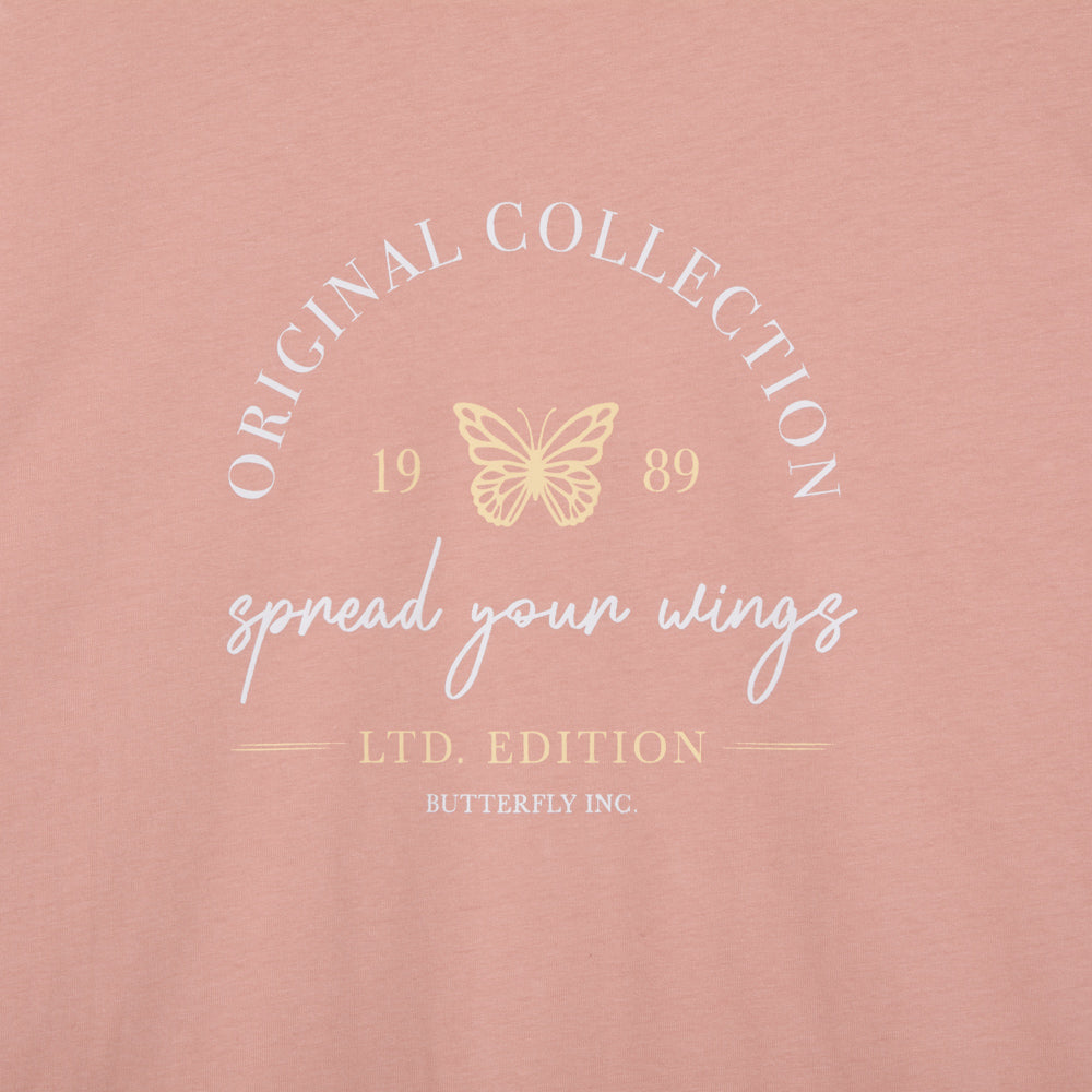 Camiseta rosa alas mujer