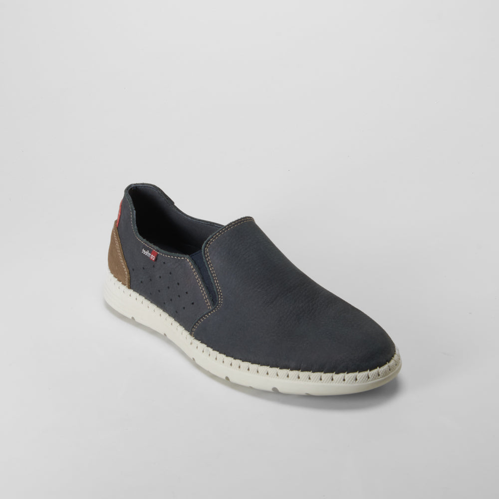 Slip on azul suela blanca piel COMFEET