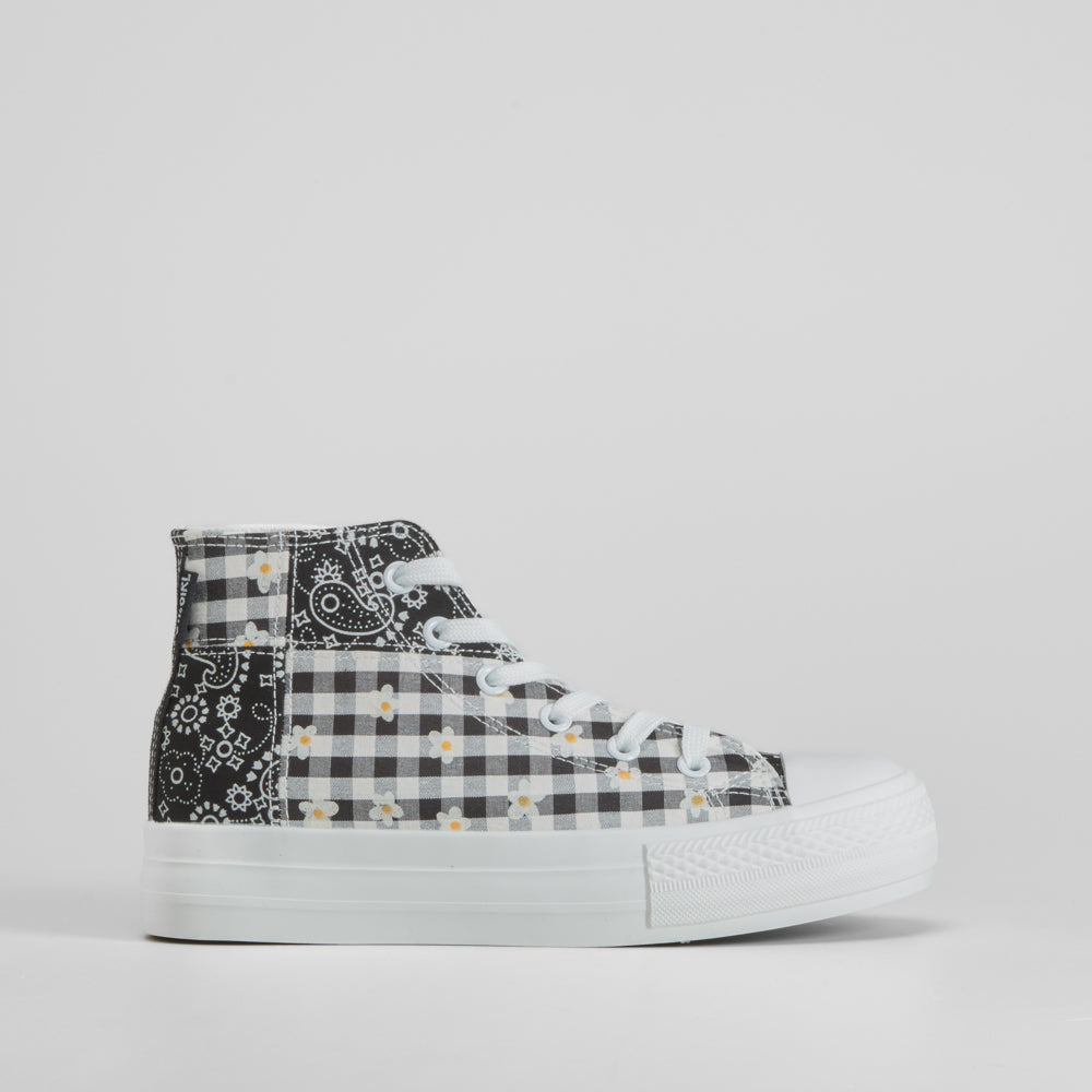 Zapatilla alta cuadros plataforma OH GIRL