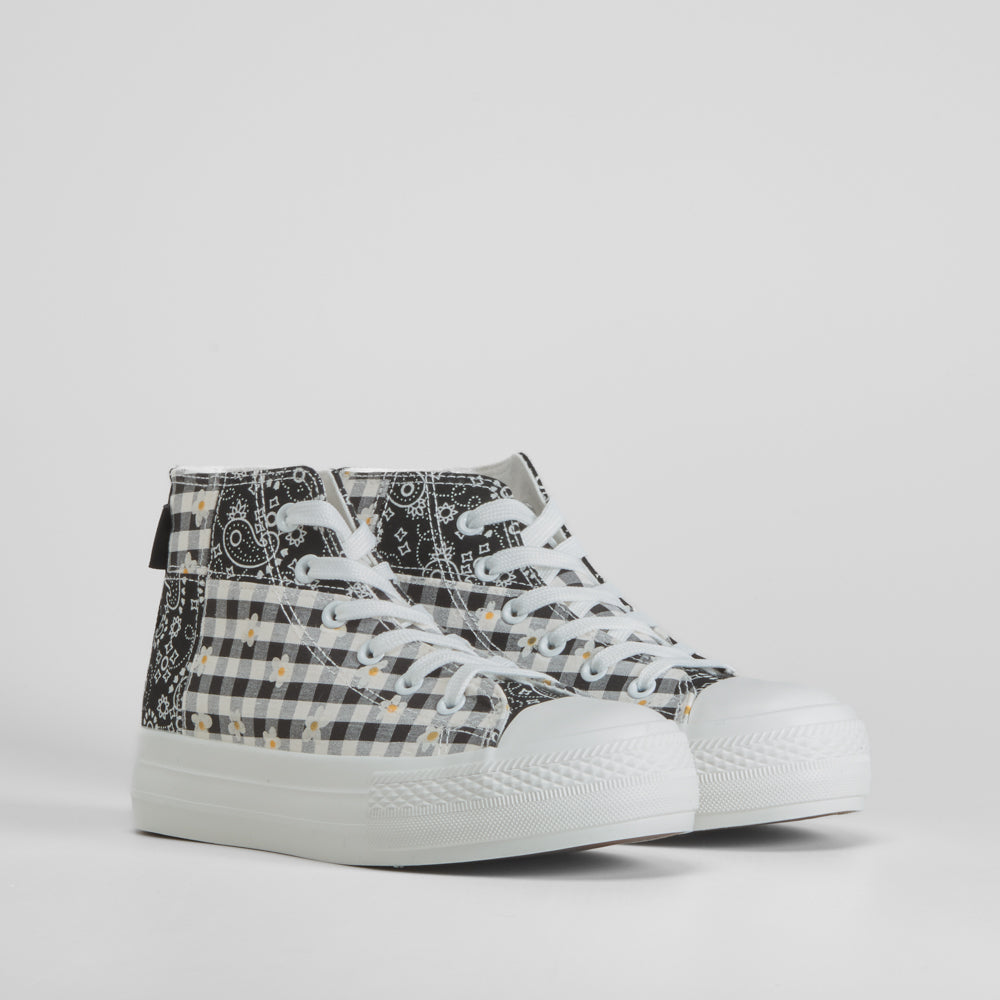 Zapatilla alta cuadros plataforma OH GIRL