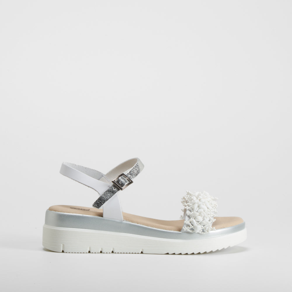 Sandalia blanca de piel OH GIRL