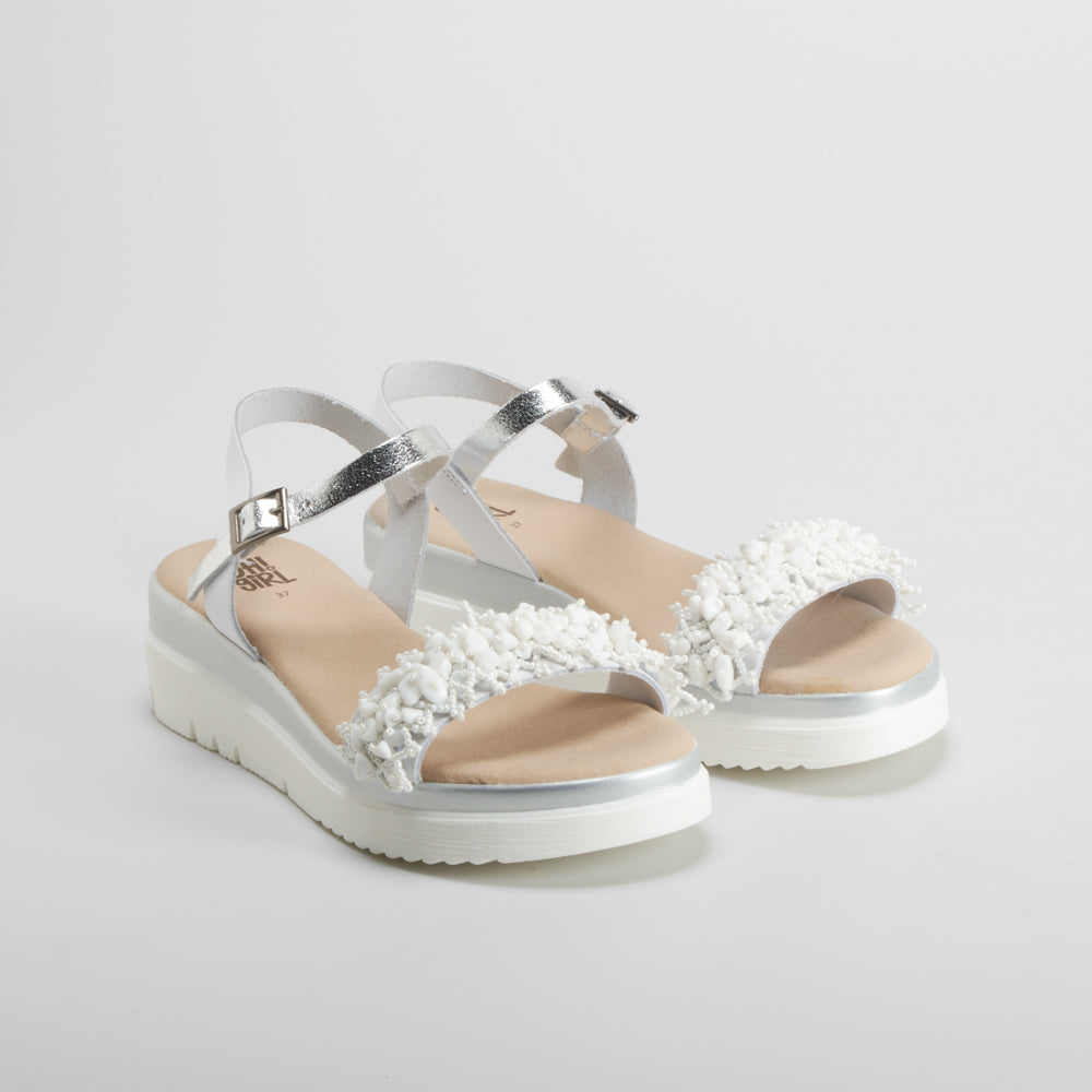 Sandalia blanca de piel OH GIRL