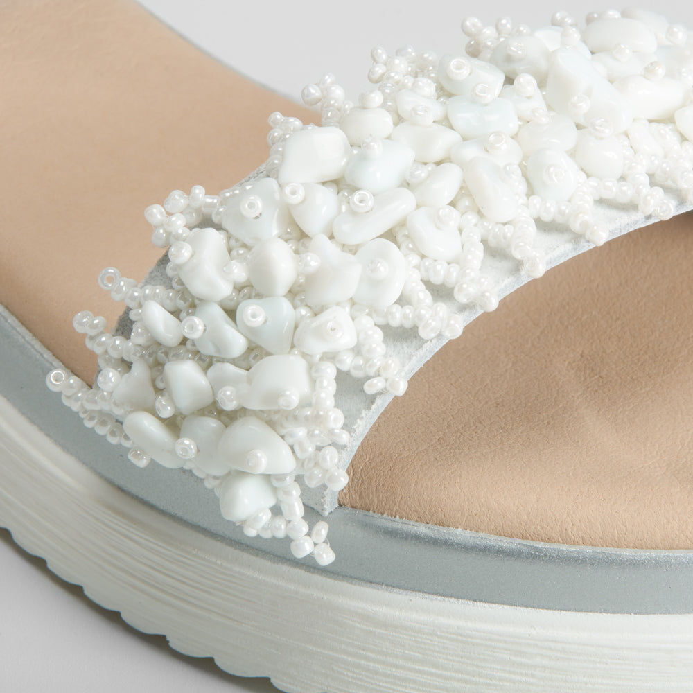 Sandalia blanca de piel OH GIRL
