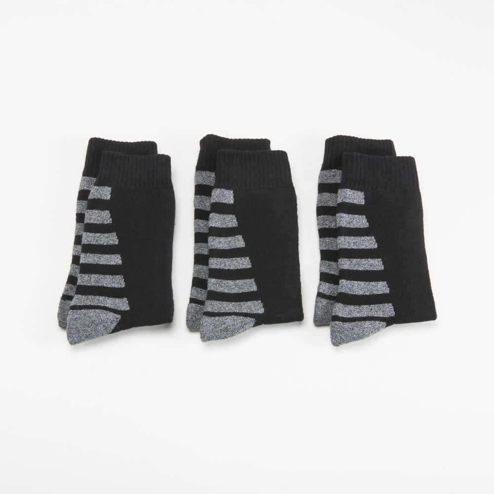 Pack x3 calcetines media caña rayas trekking