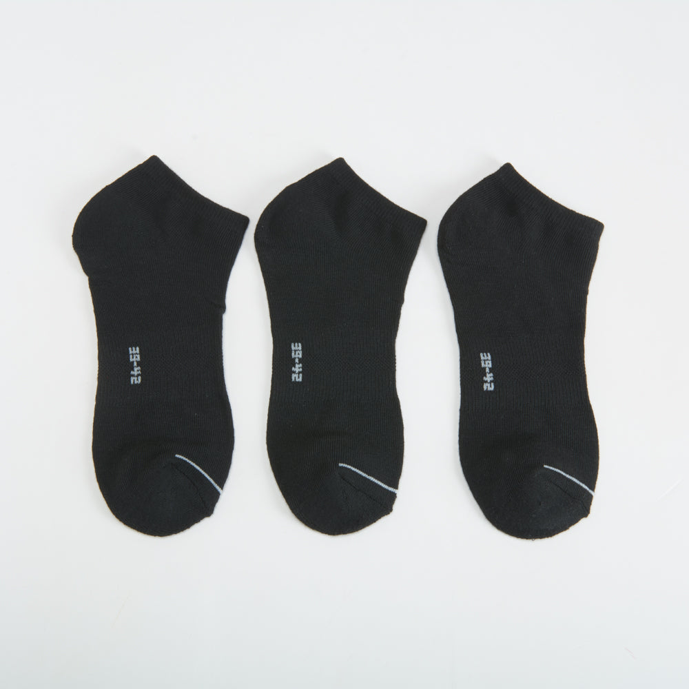 Pack 3x calcetines tobilleros negro rizo MKL
