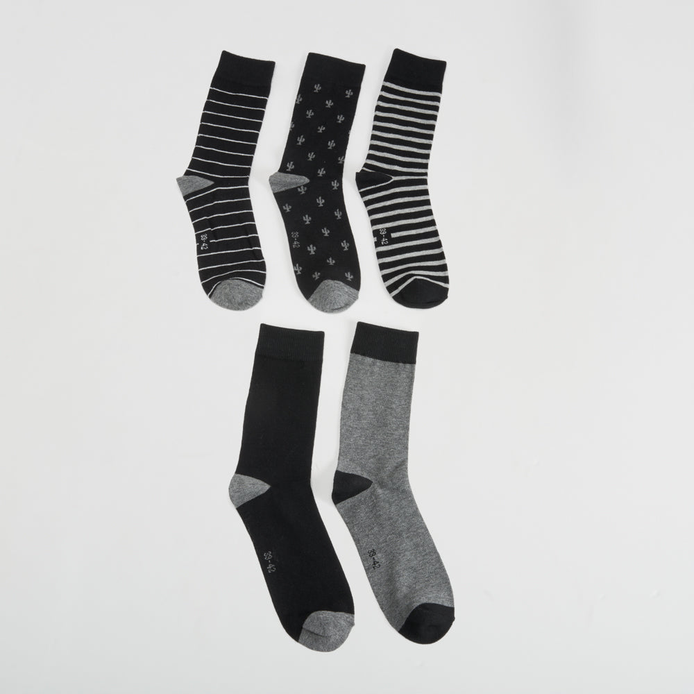 Pack x5 calcetines detalle gris caballero