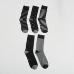Pack x5 calcetines detalle gris caballero