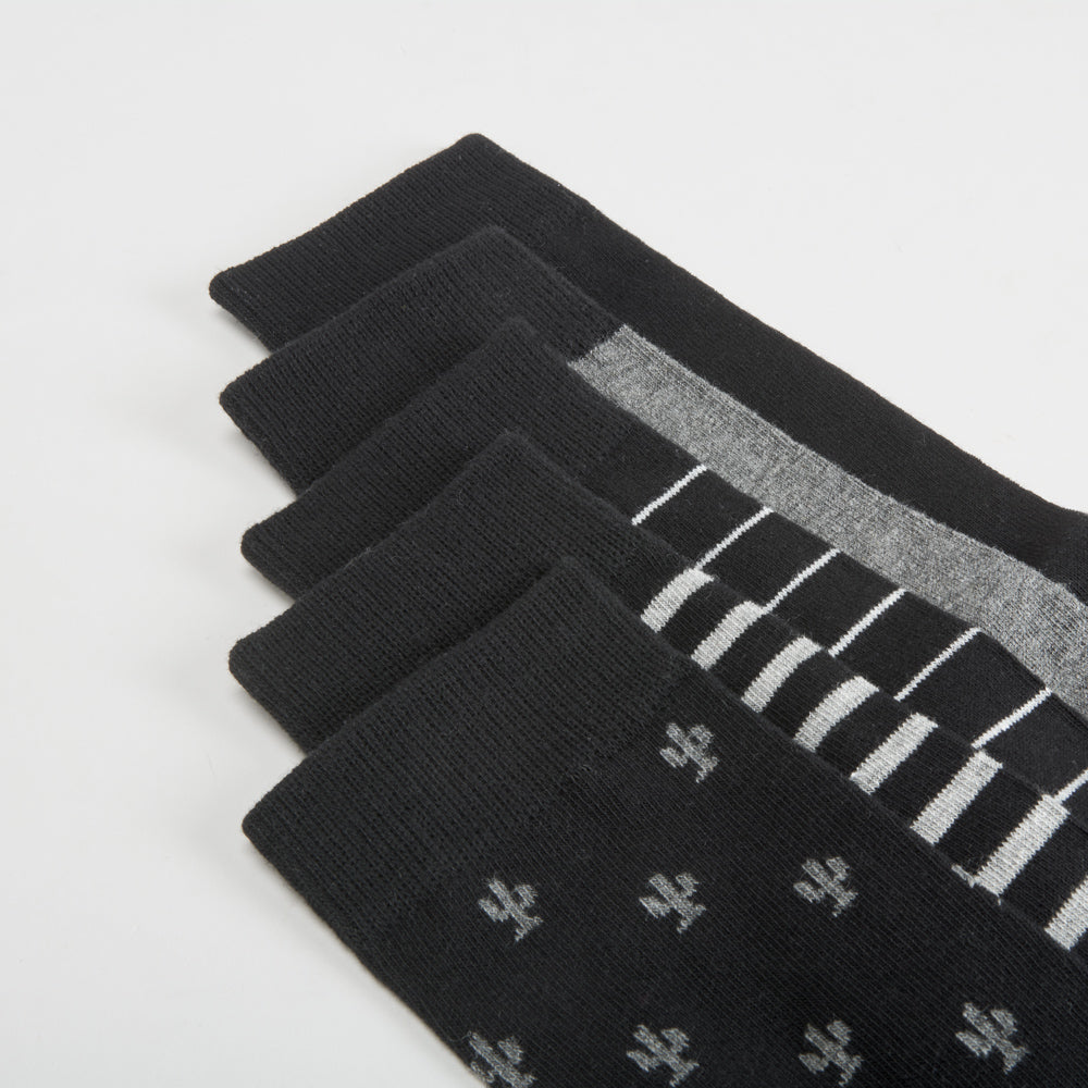 Pack x5 calcetines detalle gris caballero