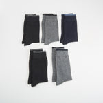 Pack x5 calcetines media caña liso detalle raya