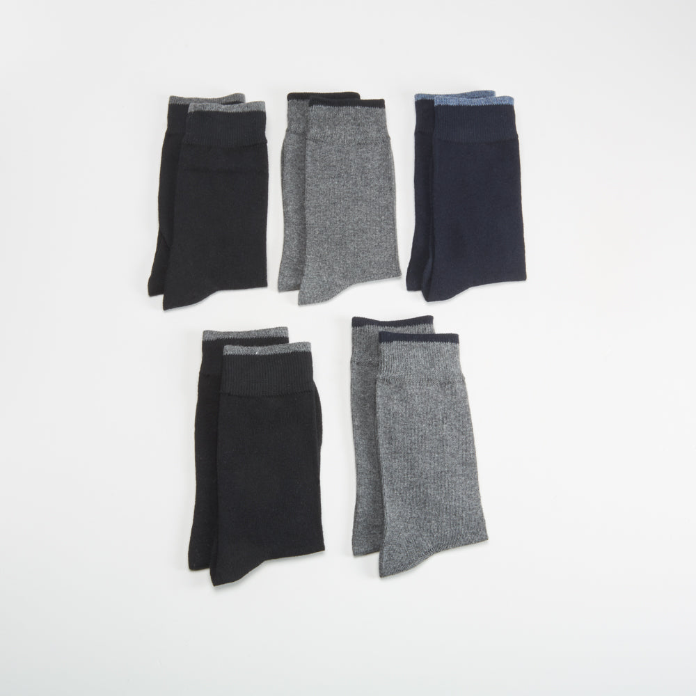 Pack x5 calcetines media caña liso detalle raya