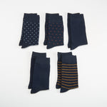 Pack x5 calcetines media caña multiazules caballer