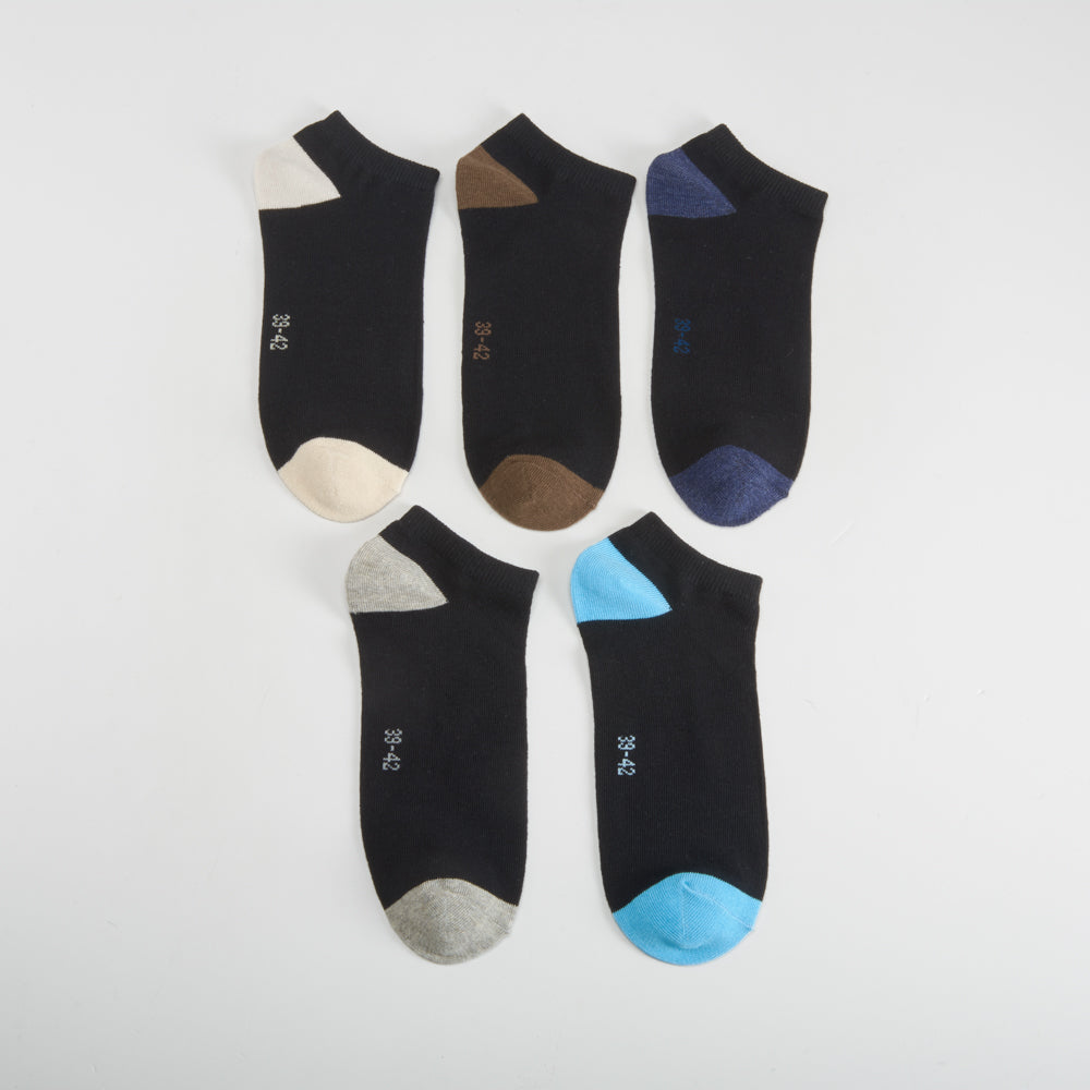 Pack 5x calcetines invisibles puntera contraste