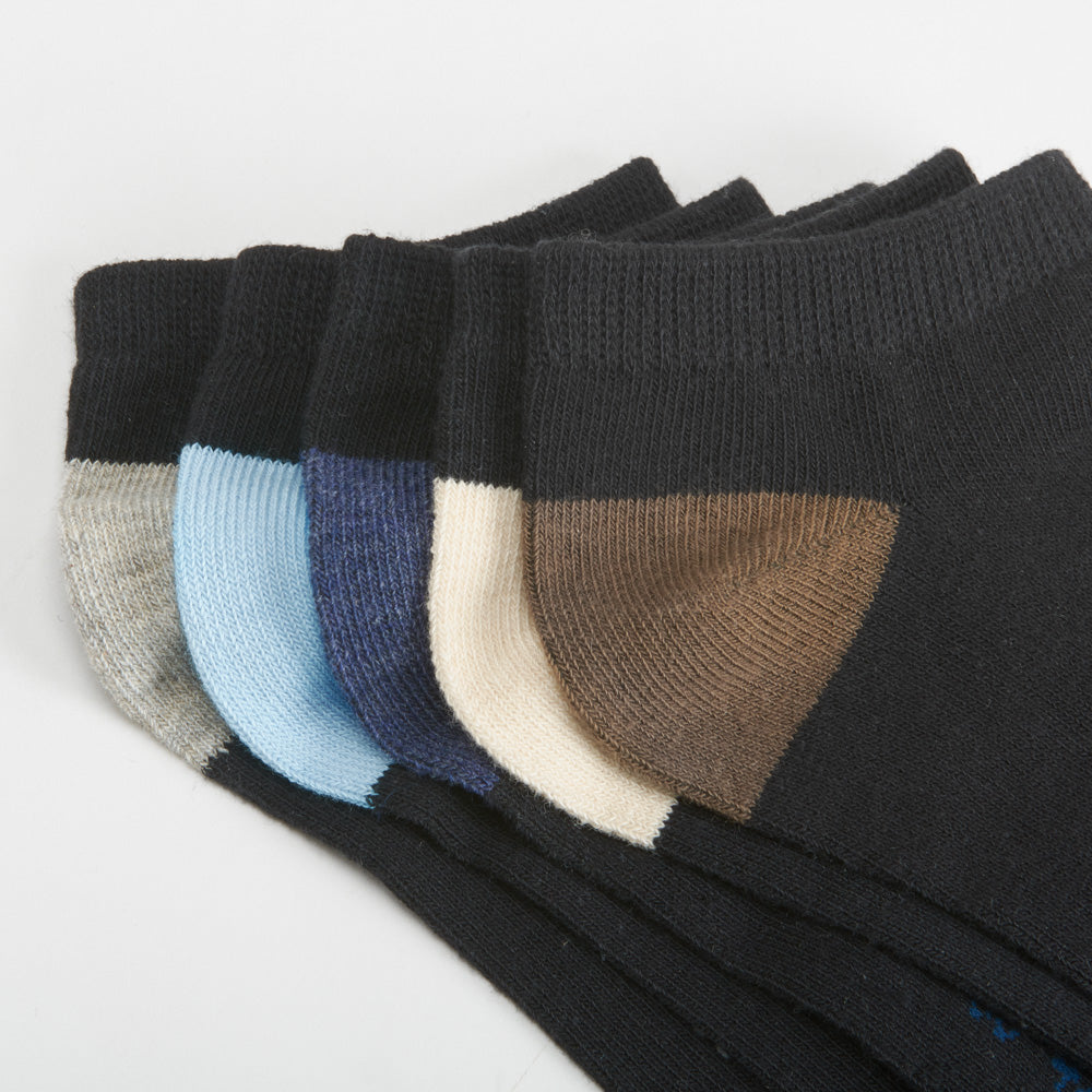 Pack 5x calcetines invisibles puntera contraste