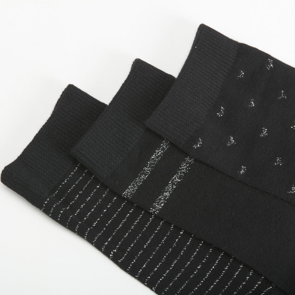 Pack 3 calcetines lurex media caña MKL