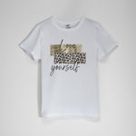 Camiseta blanca leopardo mujer
