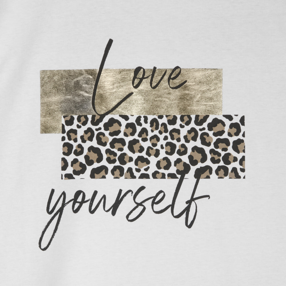 Camiseta blanca leopardo mujer