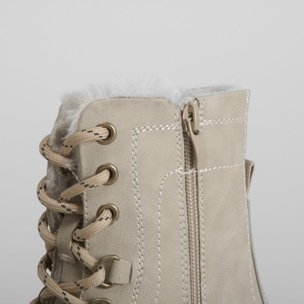Botín plano con cordones beige SENDA ROAD