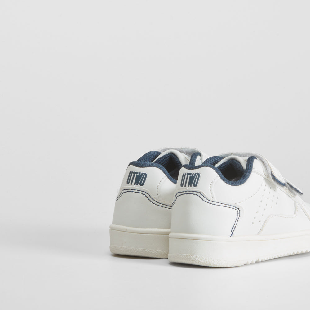 Tenis bebé básico blanco y azul UTWO