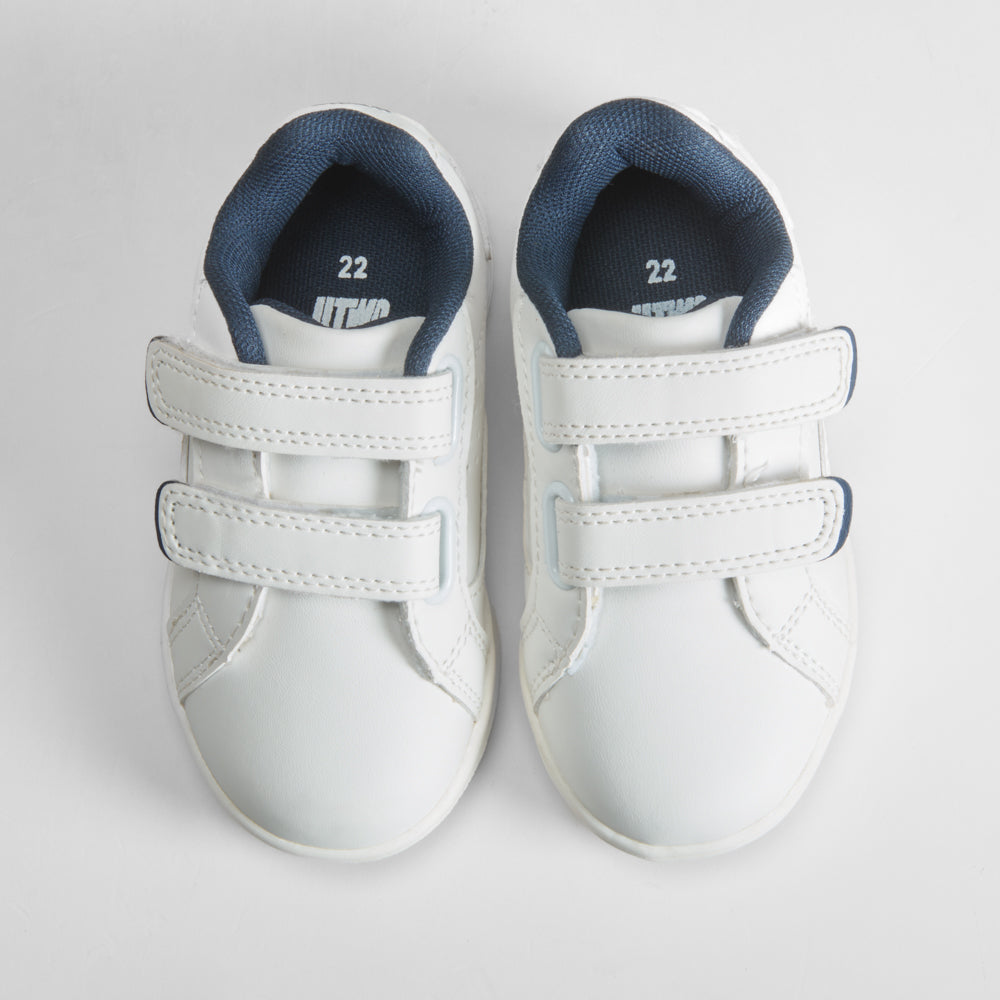Tenis bebé básico blanco y azul UTWO