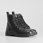 Botín militar plano negro OH GIRL