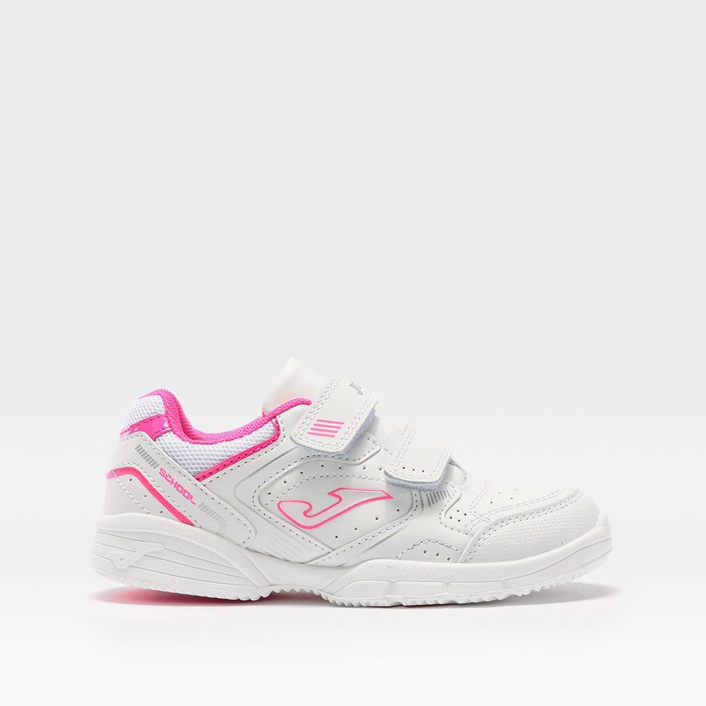 Tenis básico School blanco y rosa de JOMA