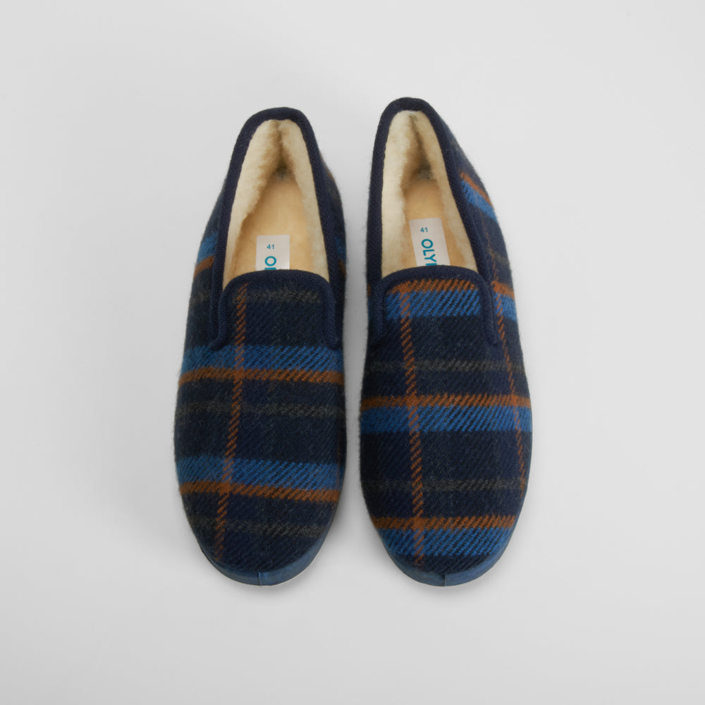 Zapatilla casa lana azul OLYNE