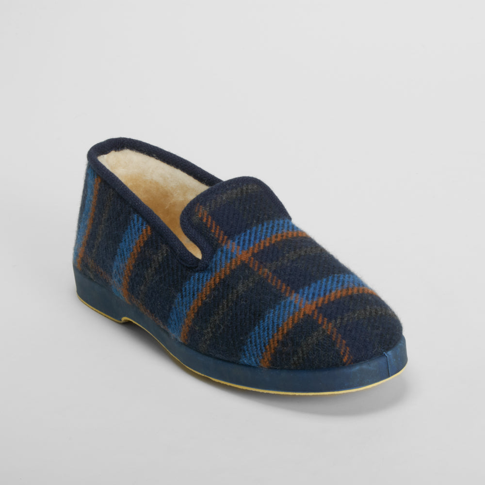 Zapatilla casa lana azul OLYNE