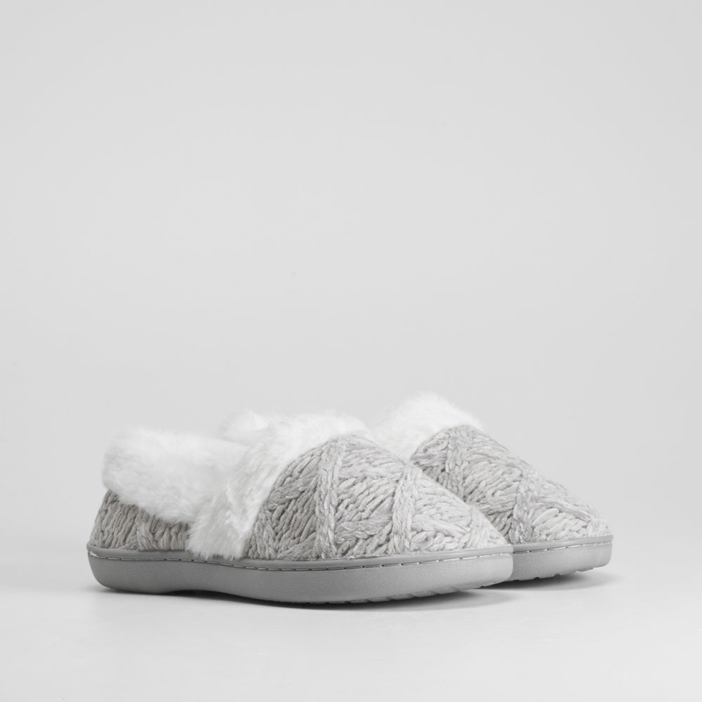 Zapatilla casa tricot forro gris OLYNE