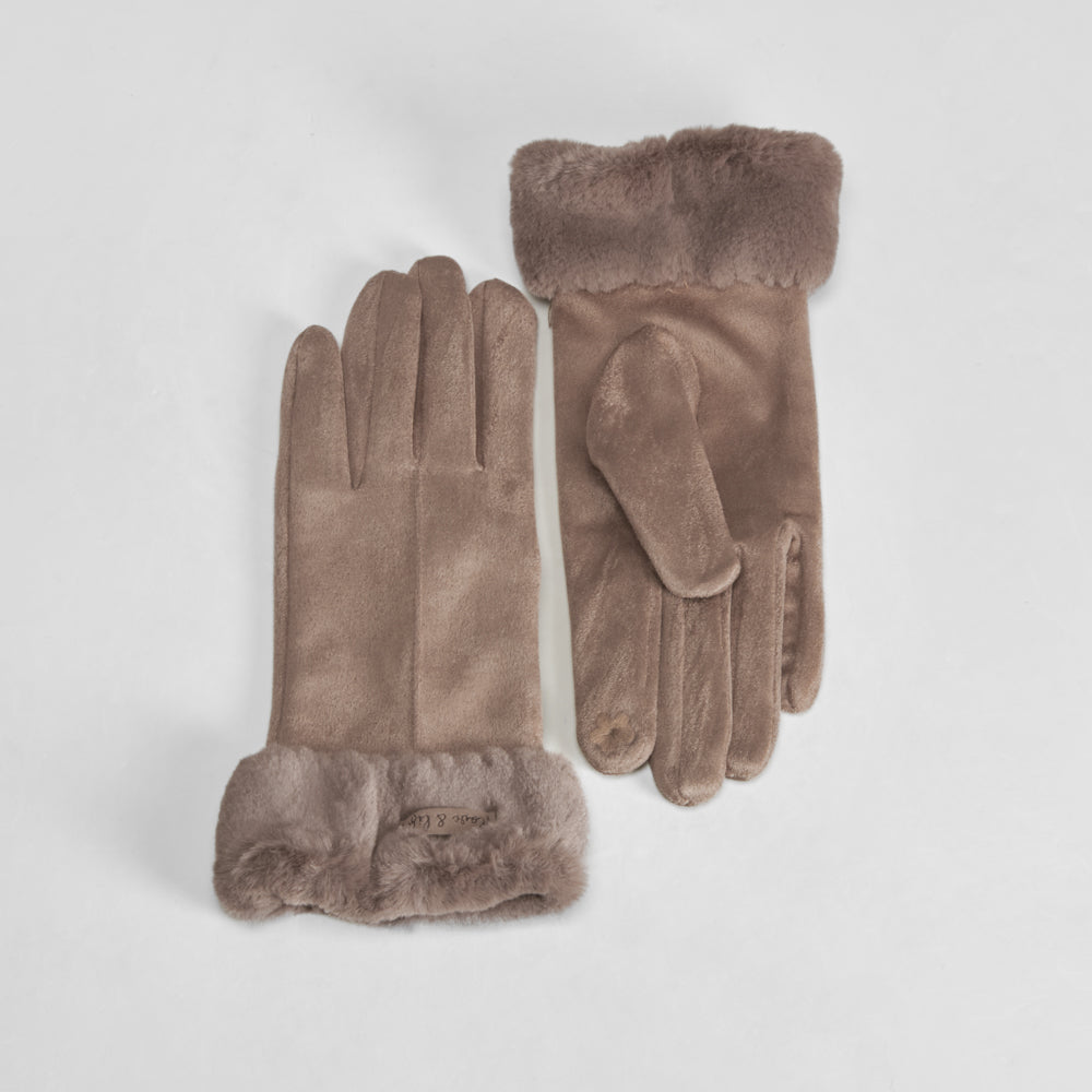 Guantes pelo marrón de mujer