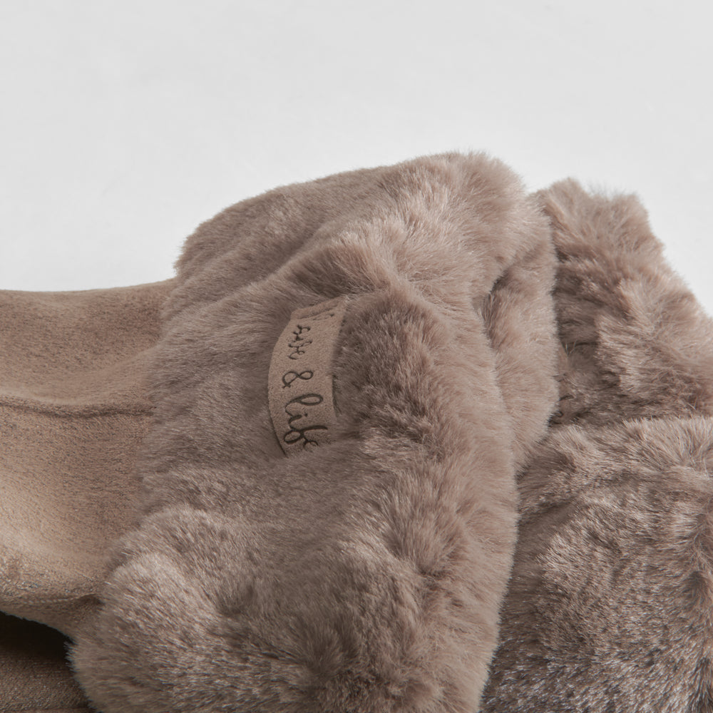 Guantes pelo marrón de mujer