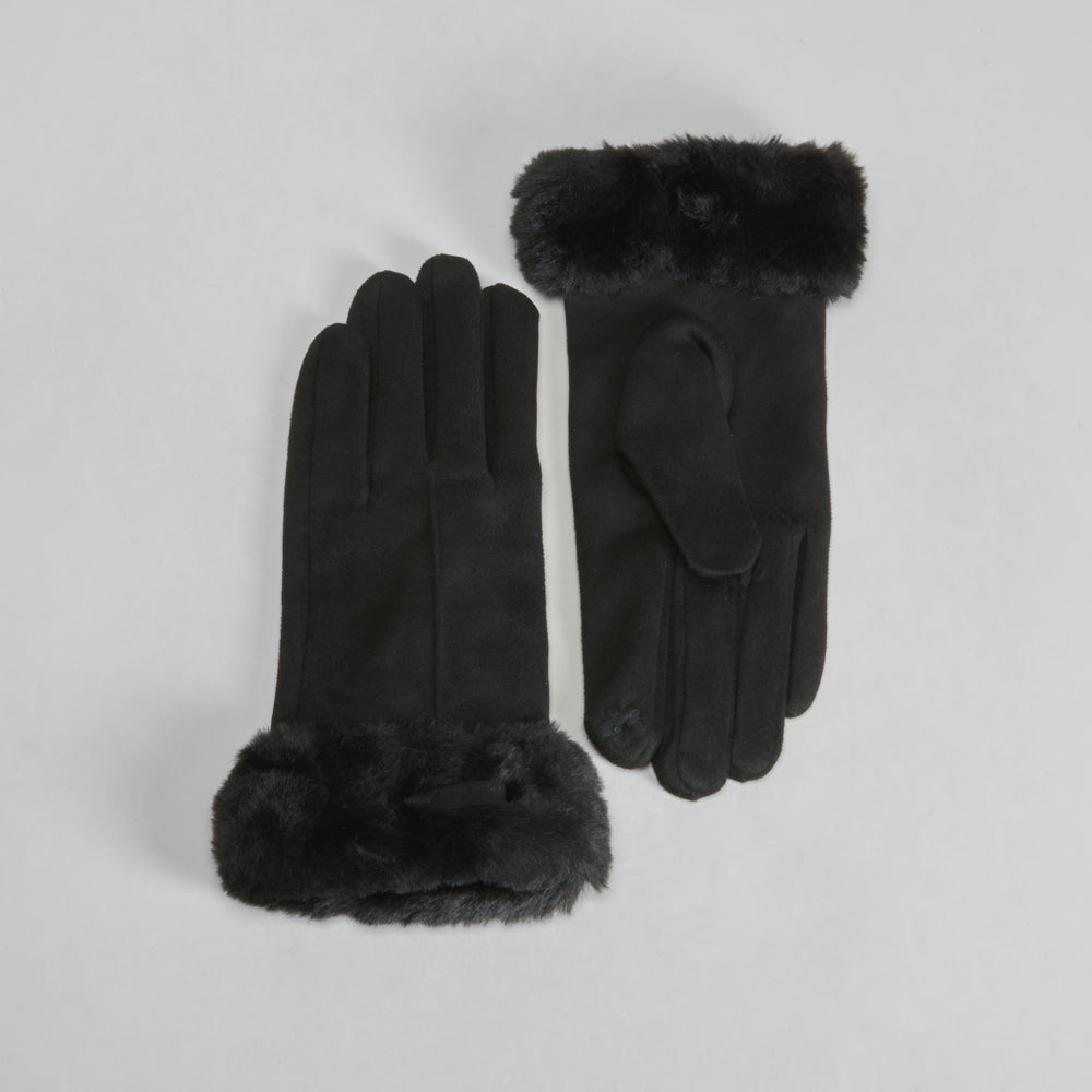 Guantes pelo negro de mujer