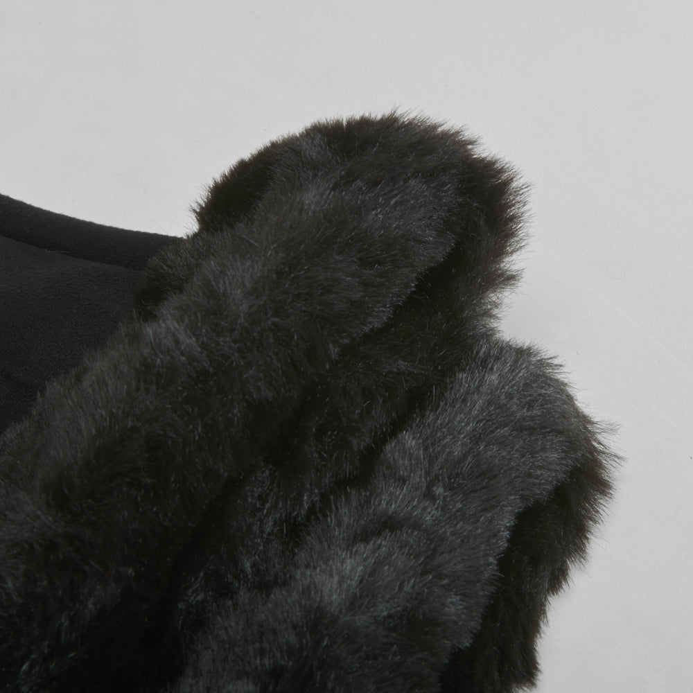 Guantes pelo negro de mujer
