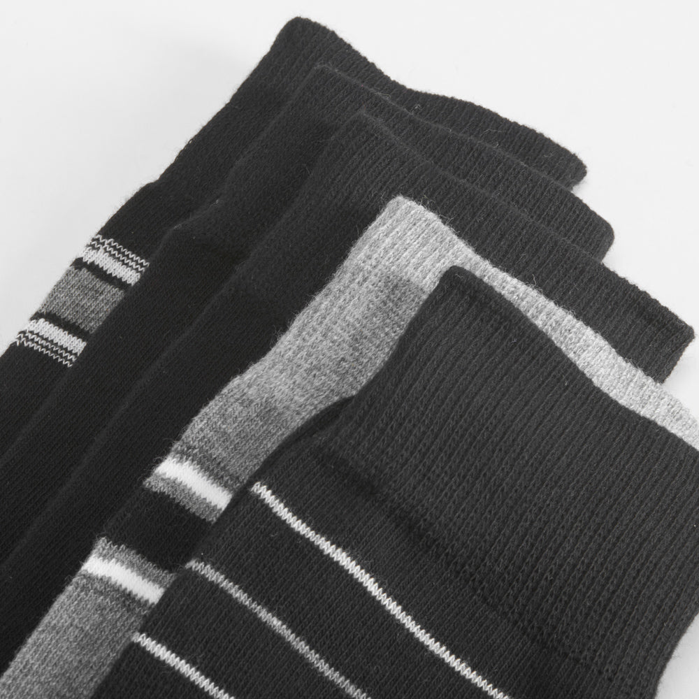 Pack x5 calcetines largos gris negro rayas hombre