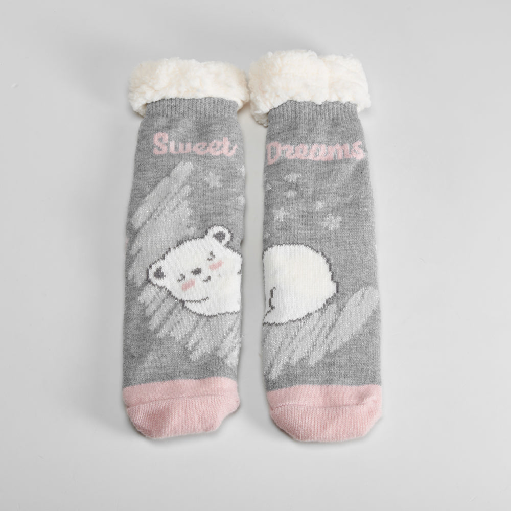 Calcetines antideslizantes forrados gris