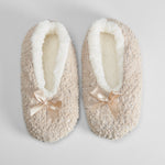 Slippers de mujer forradas beige lazo
