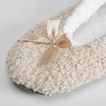 Slippers de mujer forradas beige lazo