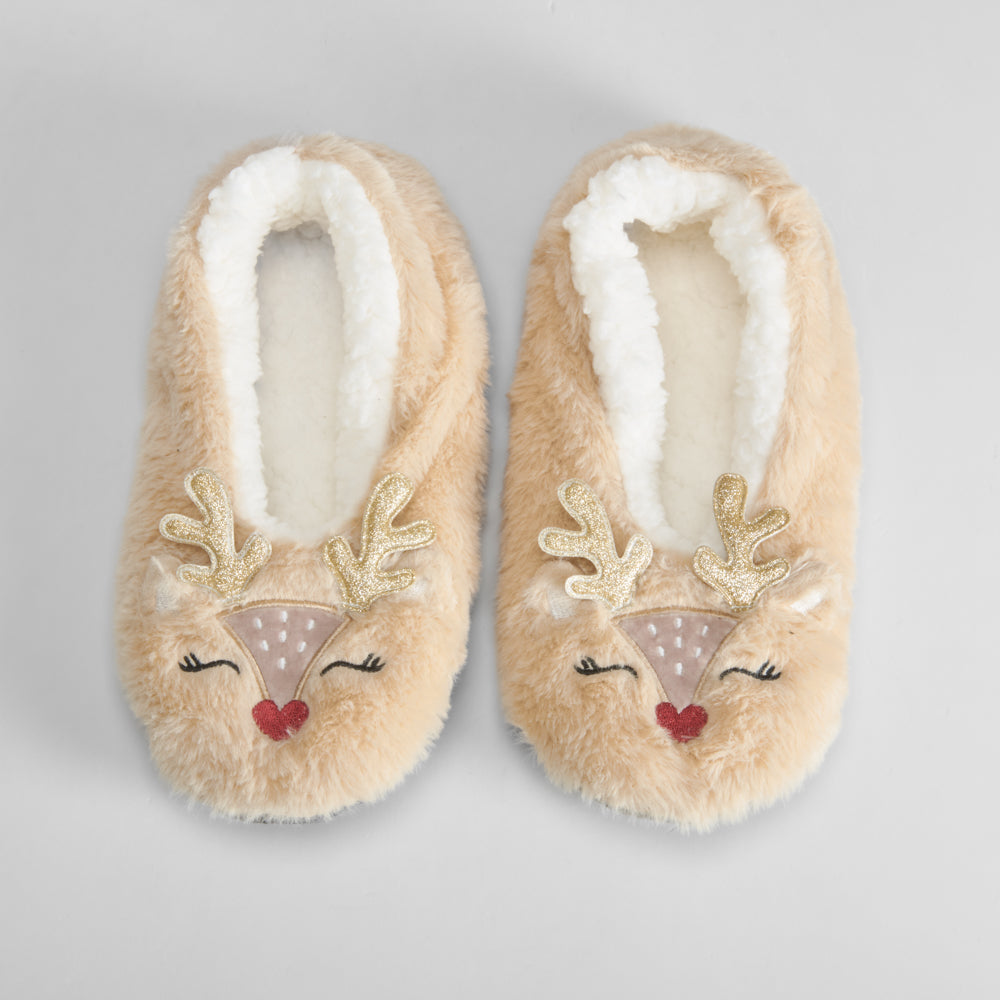 Slippers de mujer renos beige