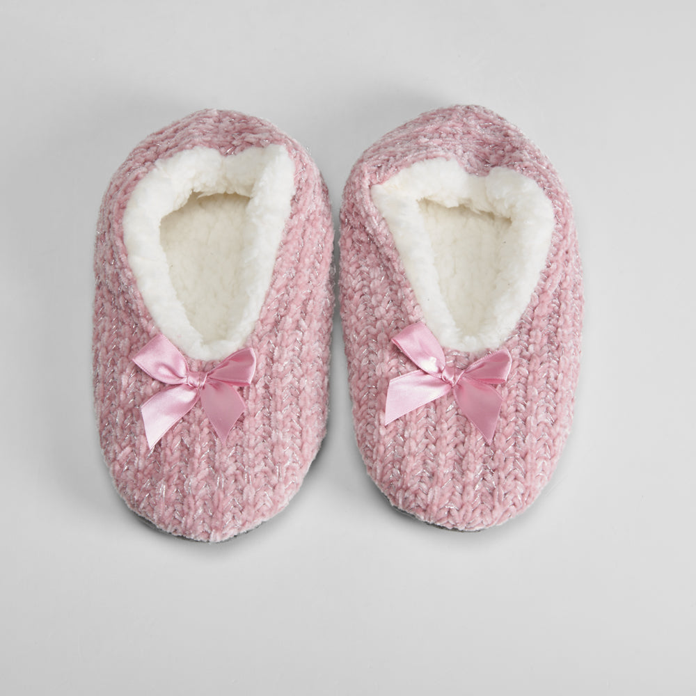 Slippers de mujer forradas rosa lazo