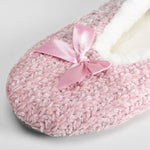 Slippers de mujer forradas rosa lazo