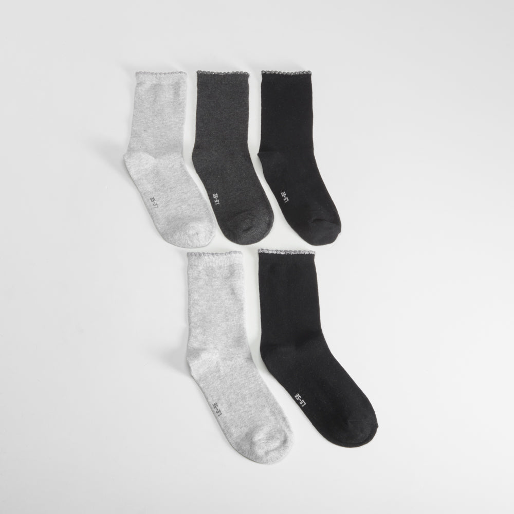 Pack 5x calcetines largos puño mujer
