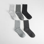 Pack 5x calcetines largos gris mujer