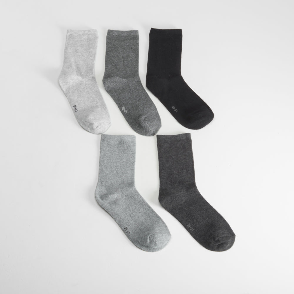 Pack 5x calcetines largos gris mujer