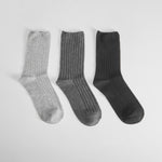 Pack x3 calcetines largos gris negro de mujer